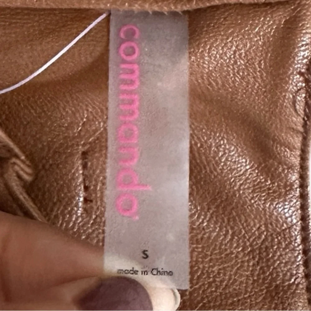 Commando Faux Leather Paperbag Waist Pants Brown Cocoa Tie Belt High Rise NWT S